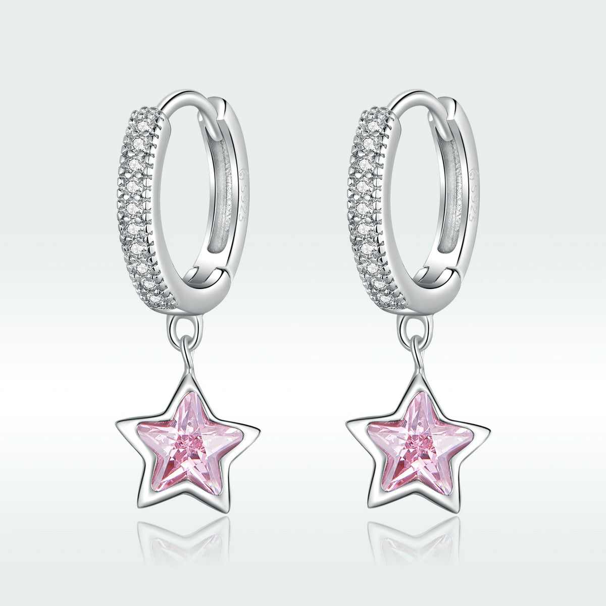 Sterling Silver Pavé Cubic Zirconia Drop Earrings