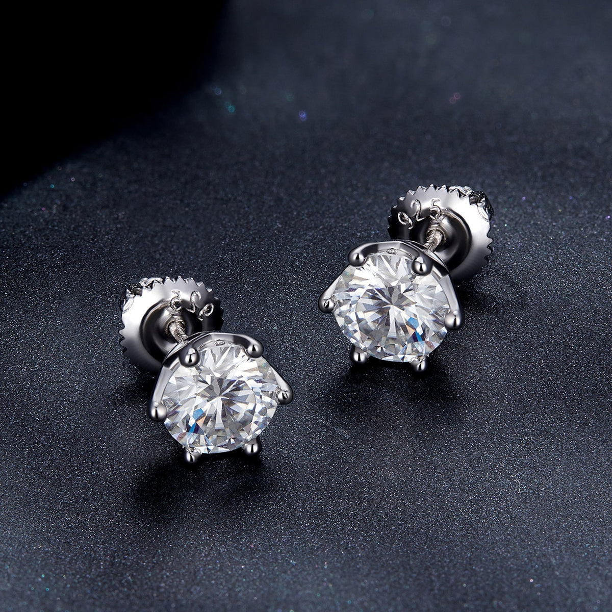 Sterling Silver Moissanite Stud Earrings