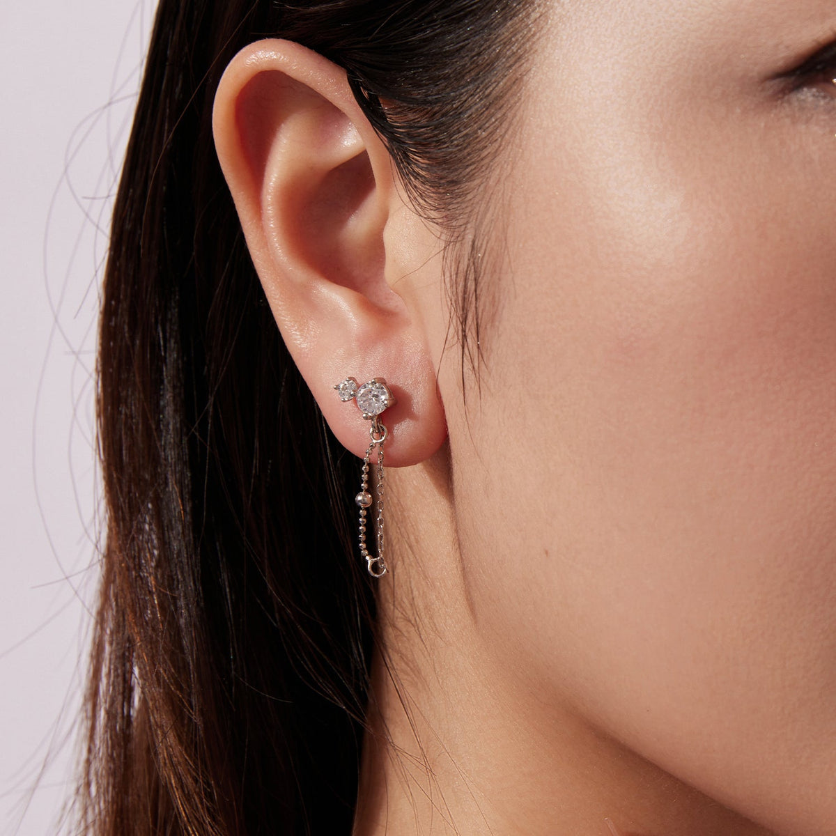 Sterling Silver CZ Pavé Earrings