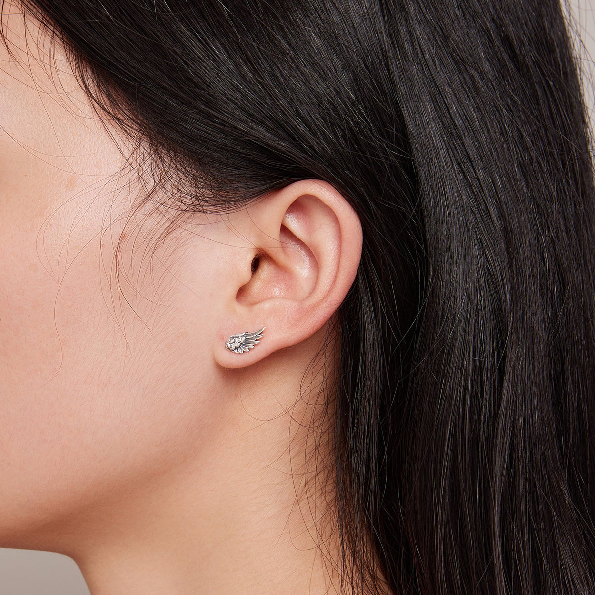 Sterling Silver Oxidized Pavé CZ Earrings