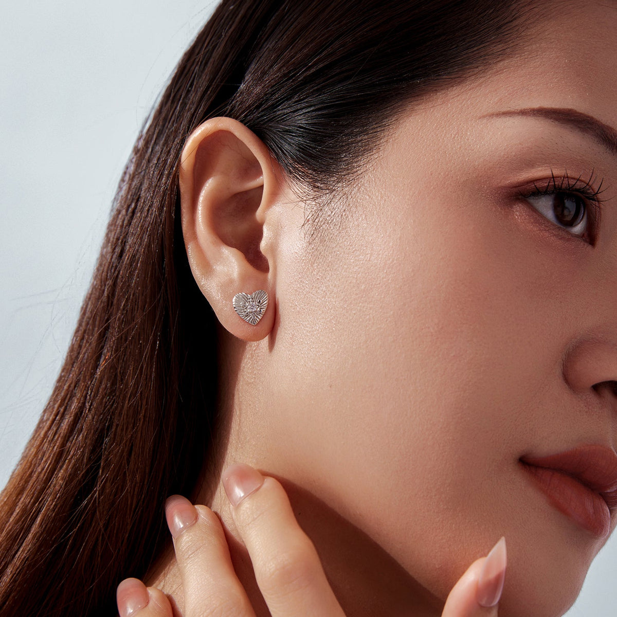 Sterling Silver Cubic Zirconia White Gold Plated Earrings