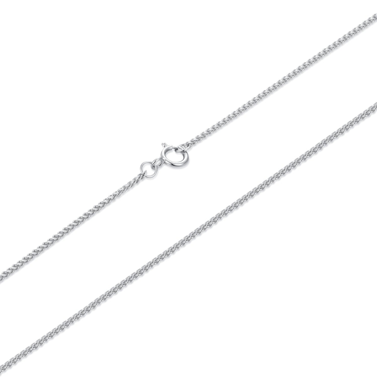 Sterling Silver White Gold Plated Delicate Chain Necklace