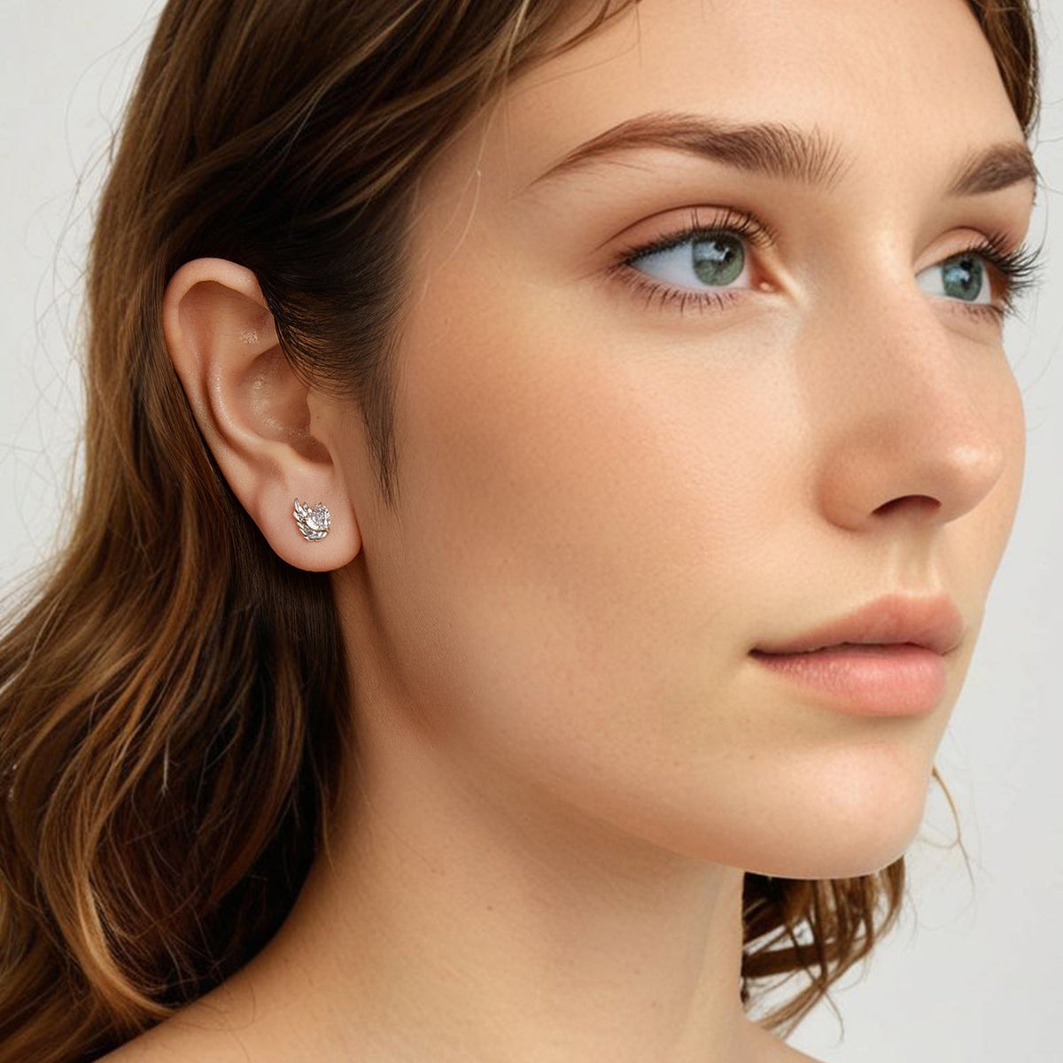 Oxidized Pavé Cubic Zirconia Post Earrings