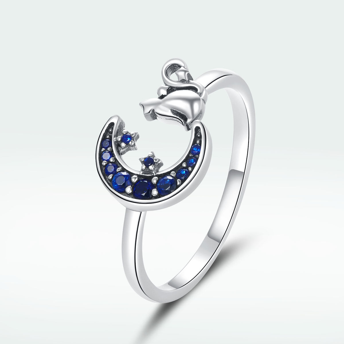 Sterling Silver Oxidized Pavé CZ Ring