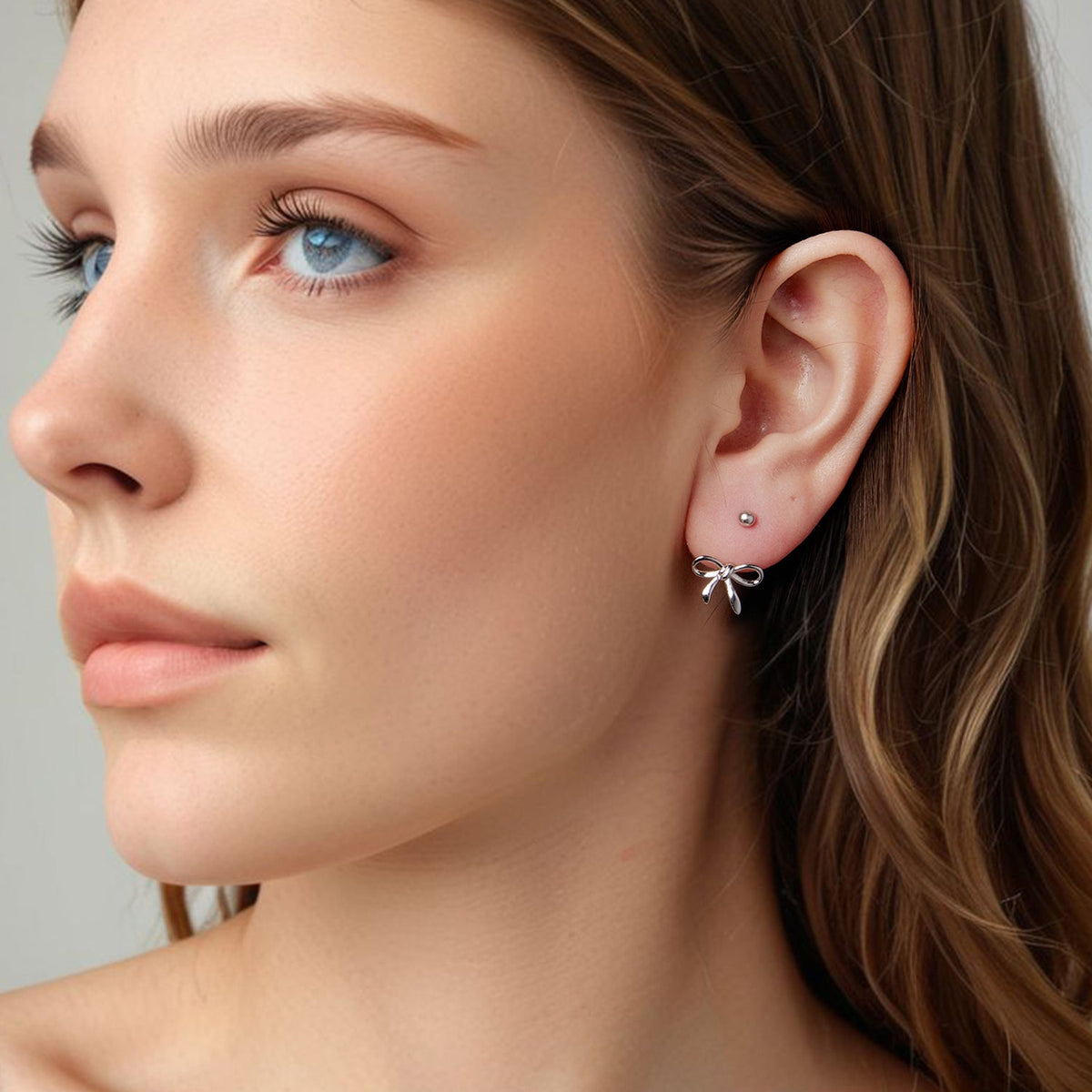 Sterling Silver White Gold Plated Earrings