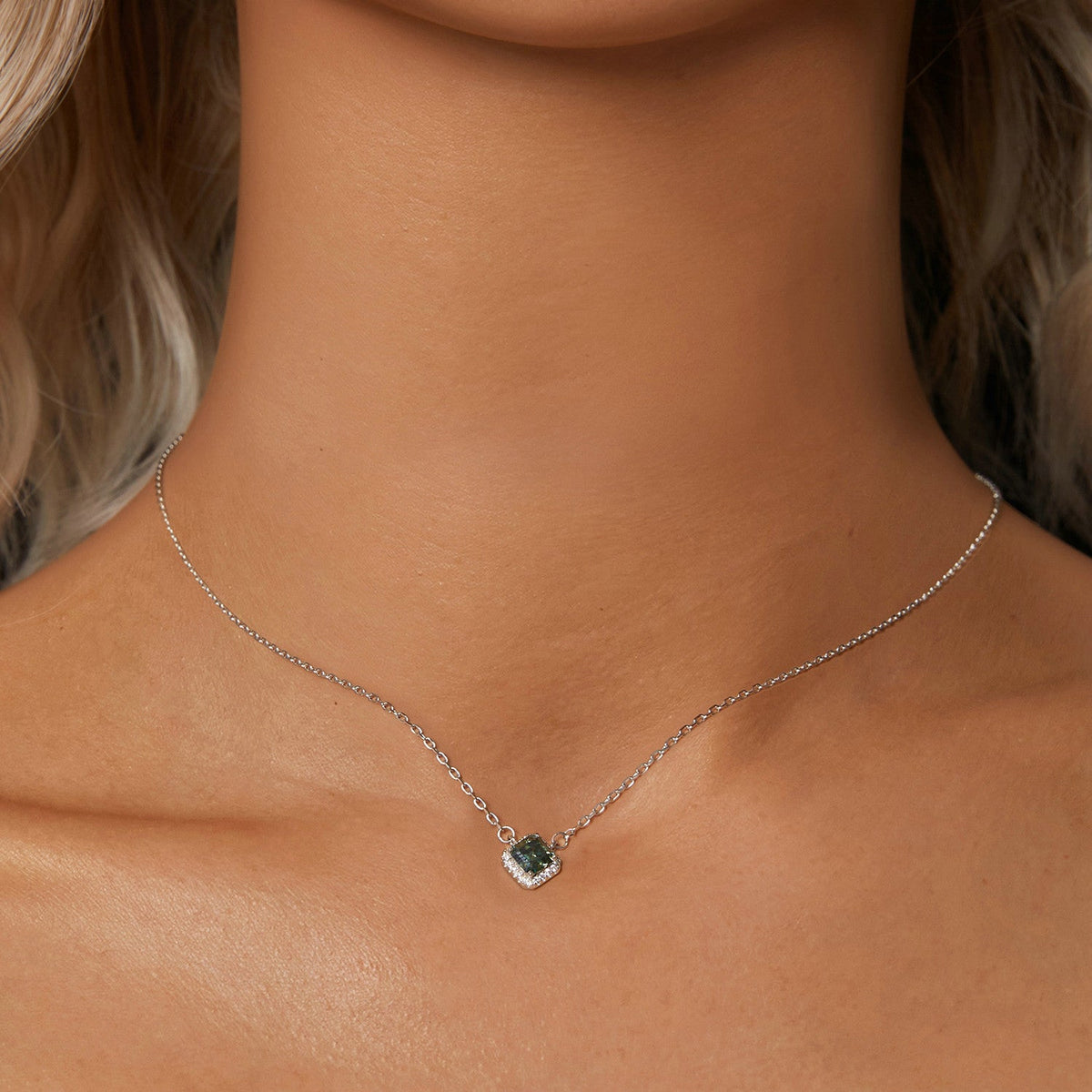 Sterling Silver Moissanite Pendant Necklace