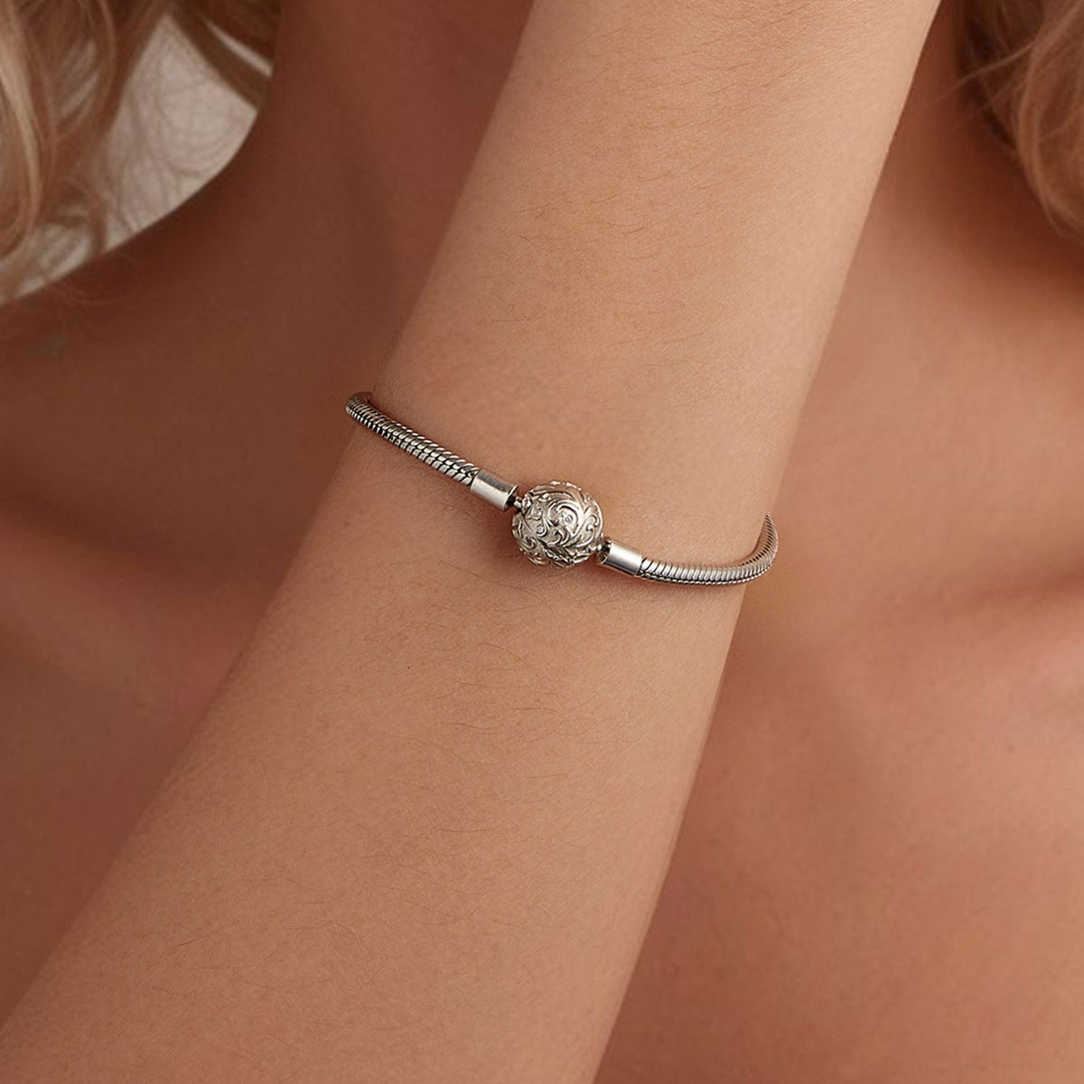 Sterling Silver White Gold Plated CZ Pavé Bracelet