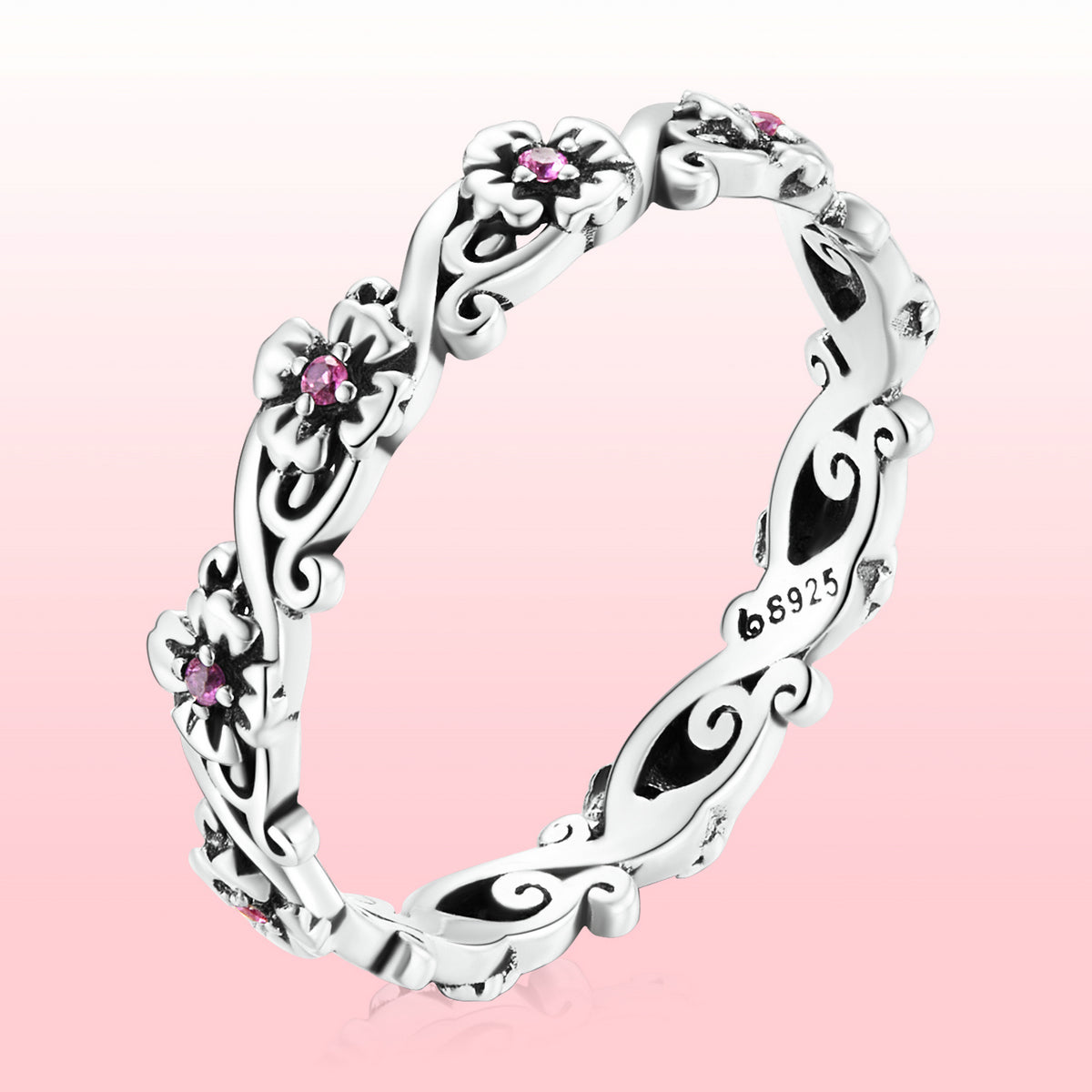 Sterling Silver Cubic Zirconia Pavé Ring