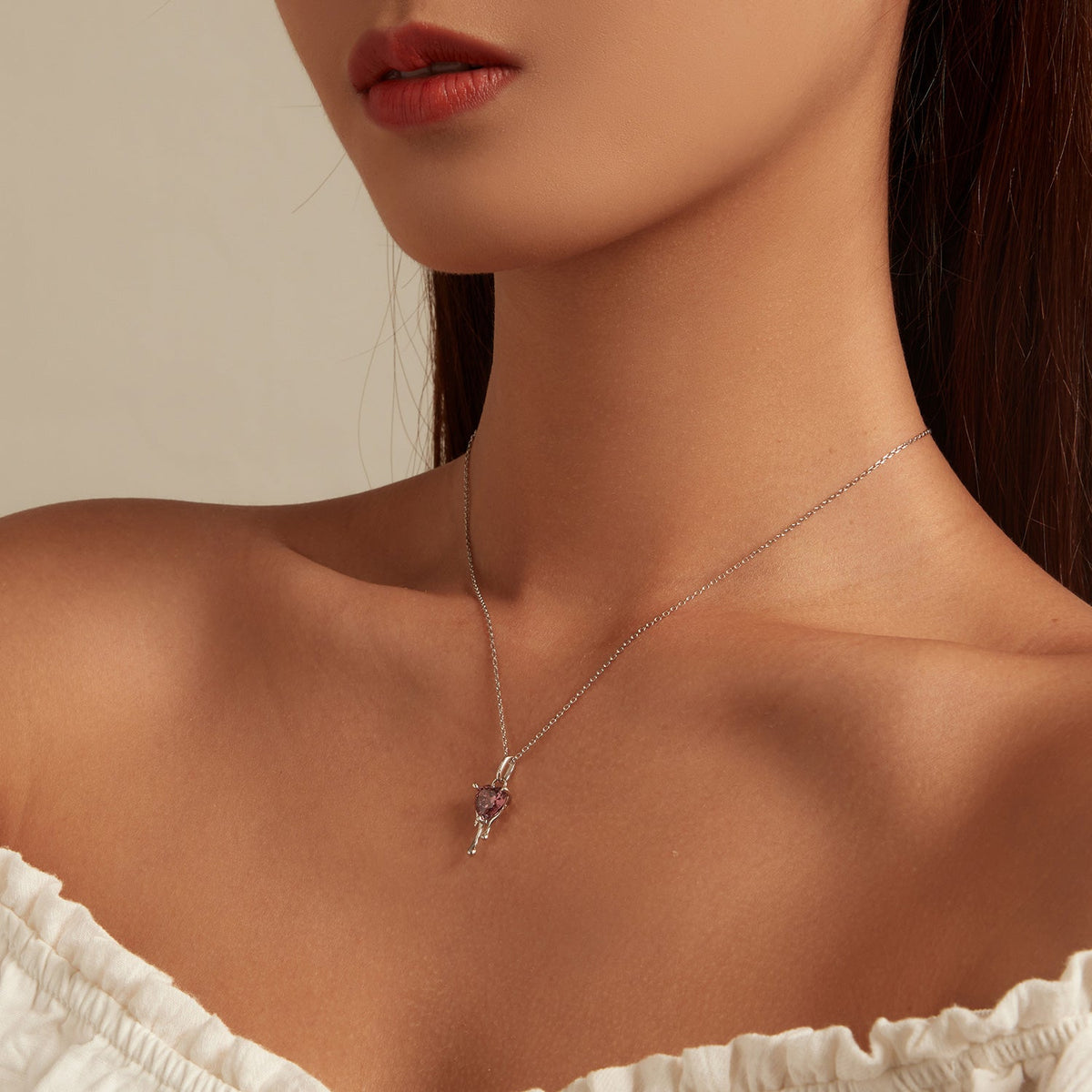 Sterling Silver Pavé CZ Adjustable Pendant Necklace