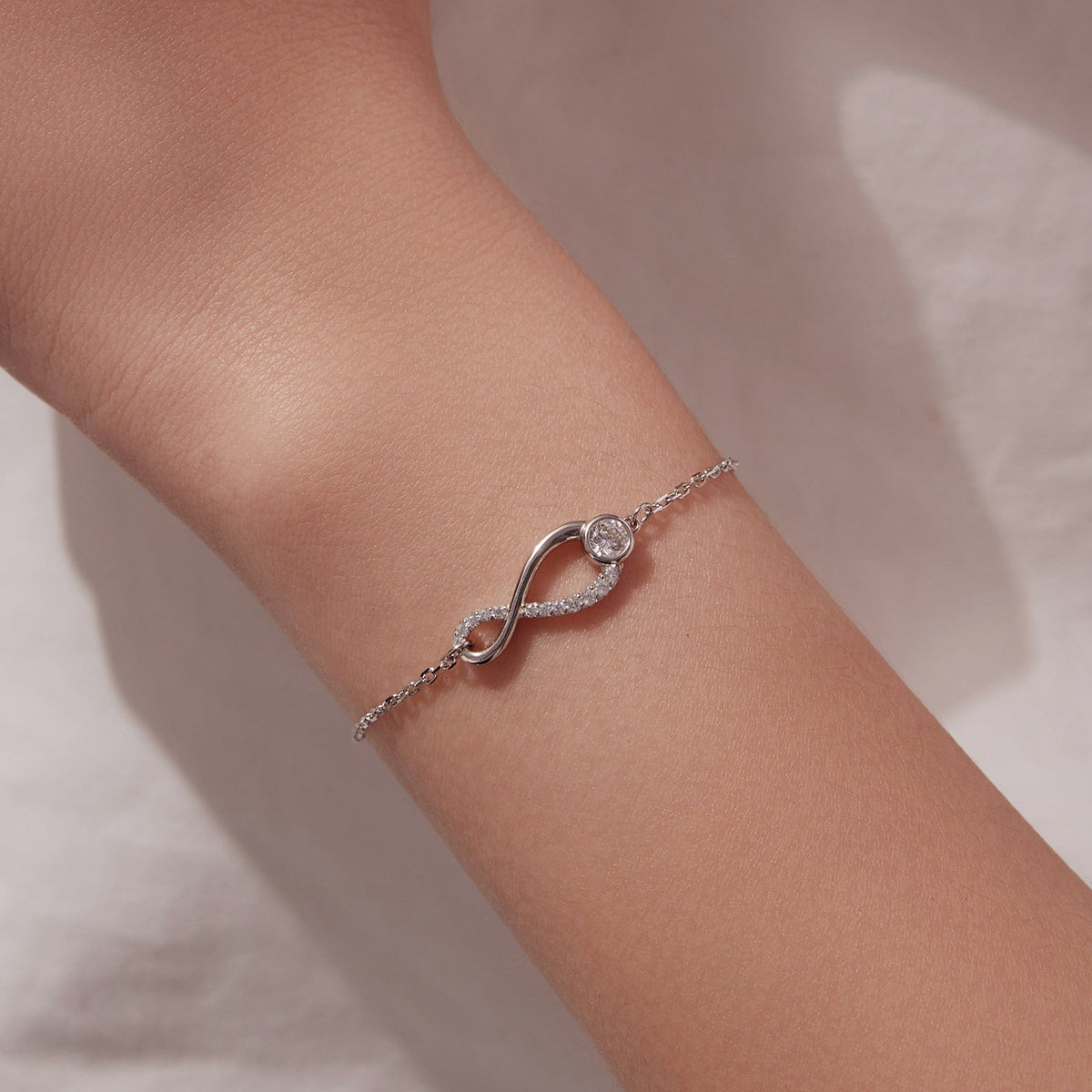 Sterling Silver Moissanite and CZ Pavé Bracelet