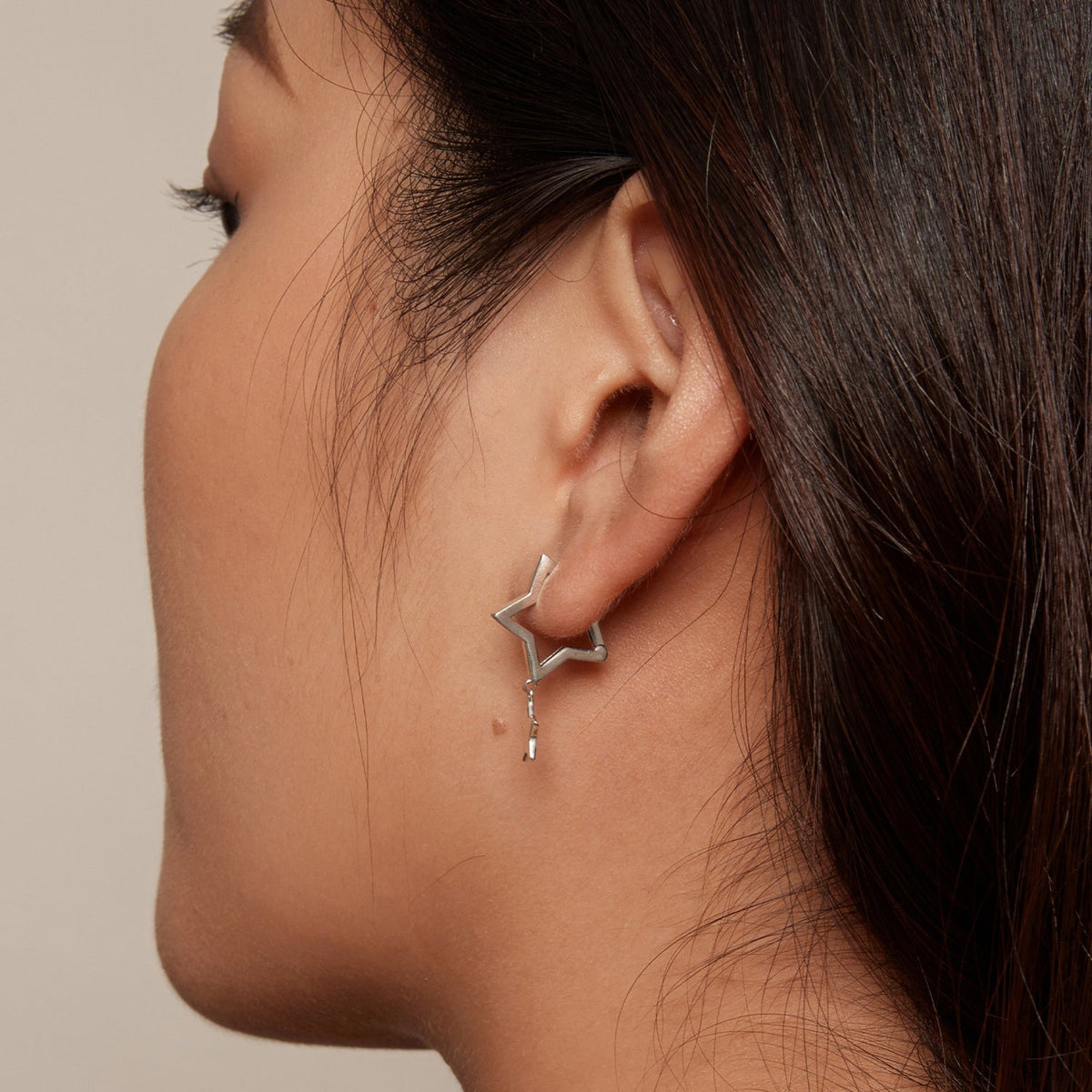 Sterling Silver Oxidized Hoop Earrings