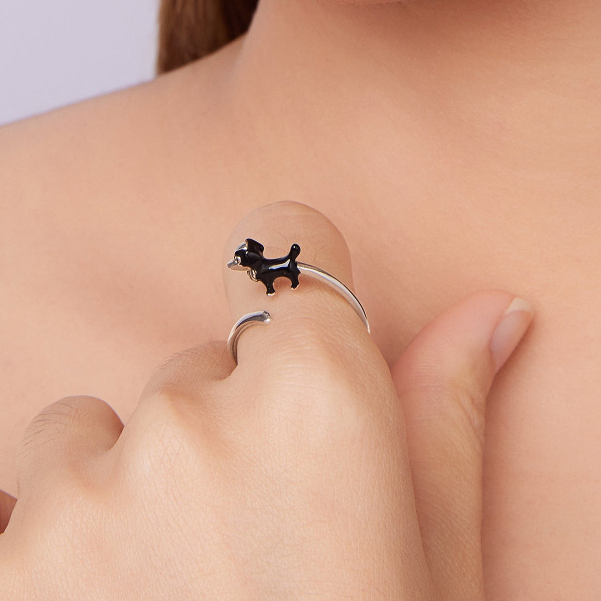 Sterling Silver Enamel Oxidized Ring