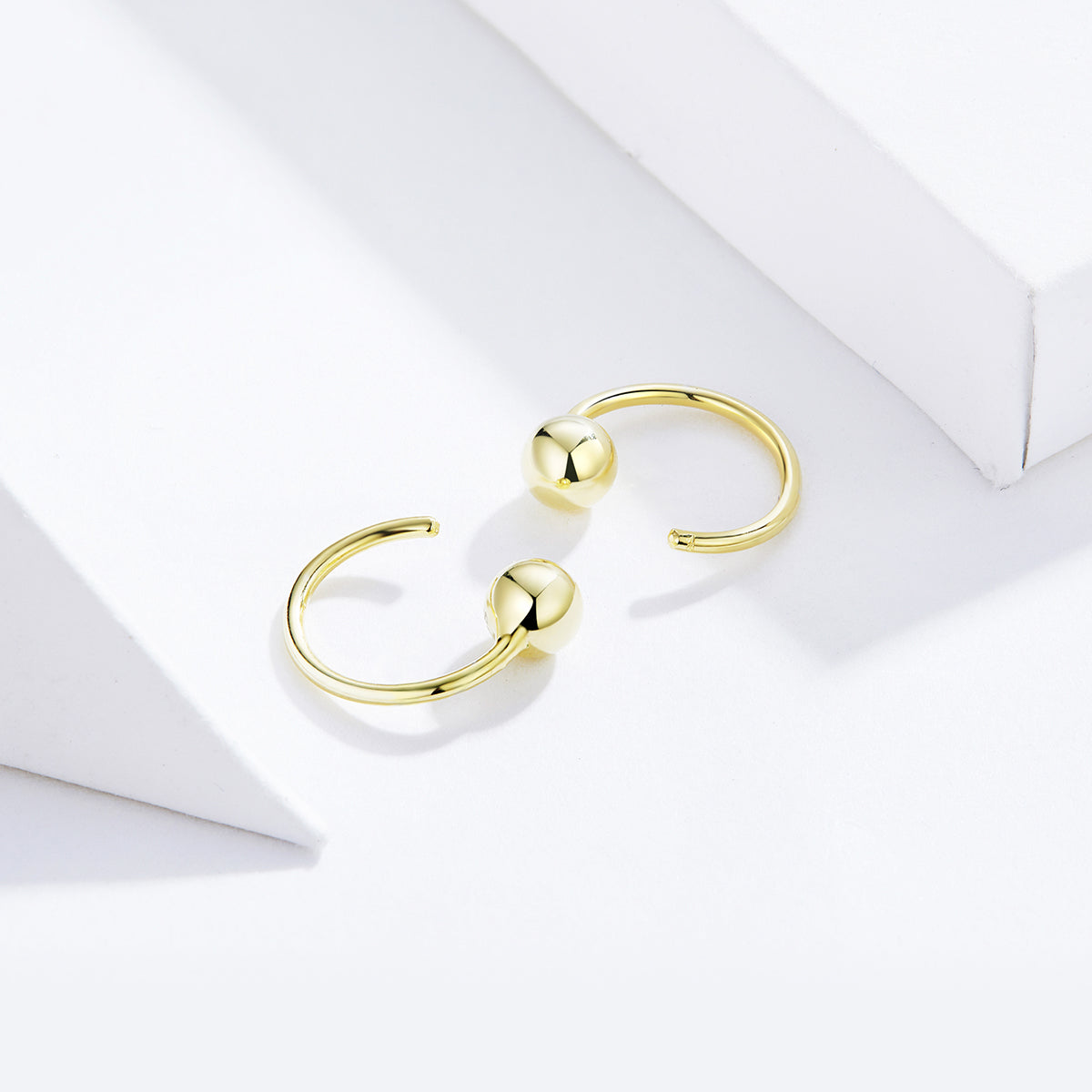 Sterling Silver Platinum Plated Hoop Earrings