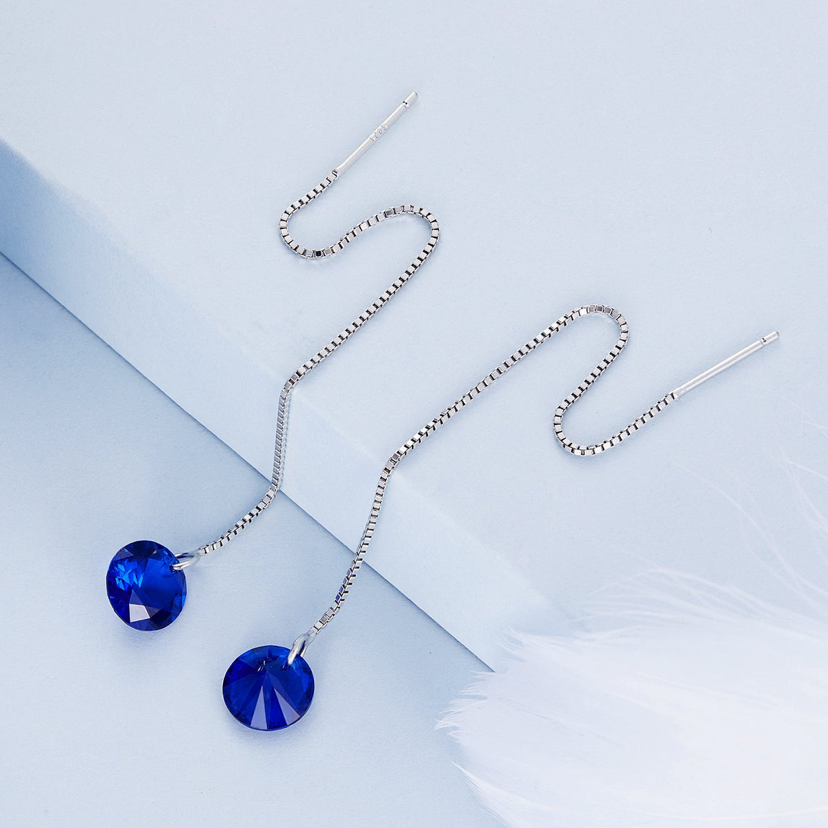 Sterling Silver Pavé CZ Drop Earrings