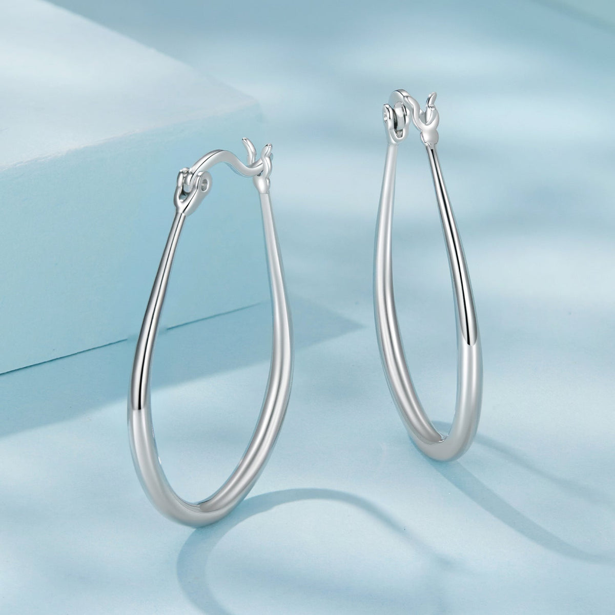 Sterling Silver White Gold Plated Earrings