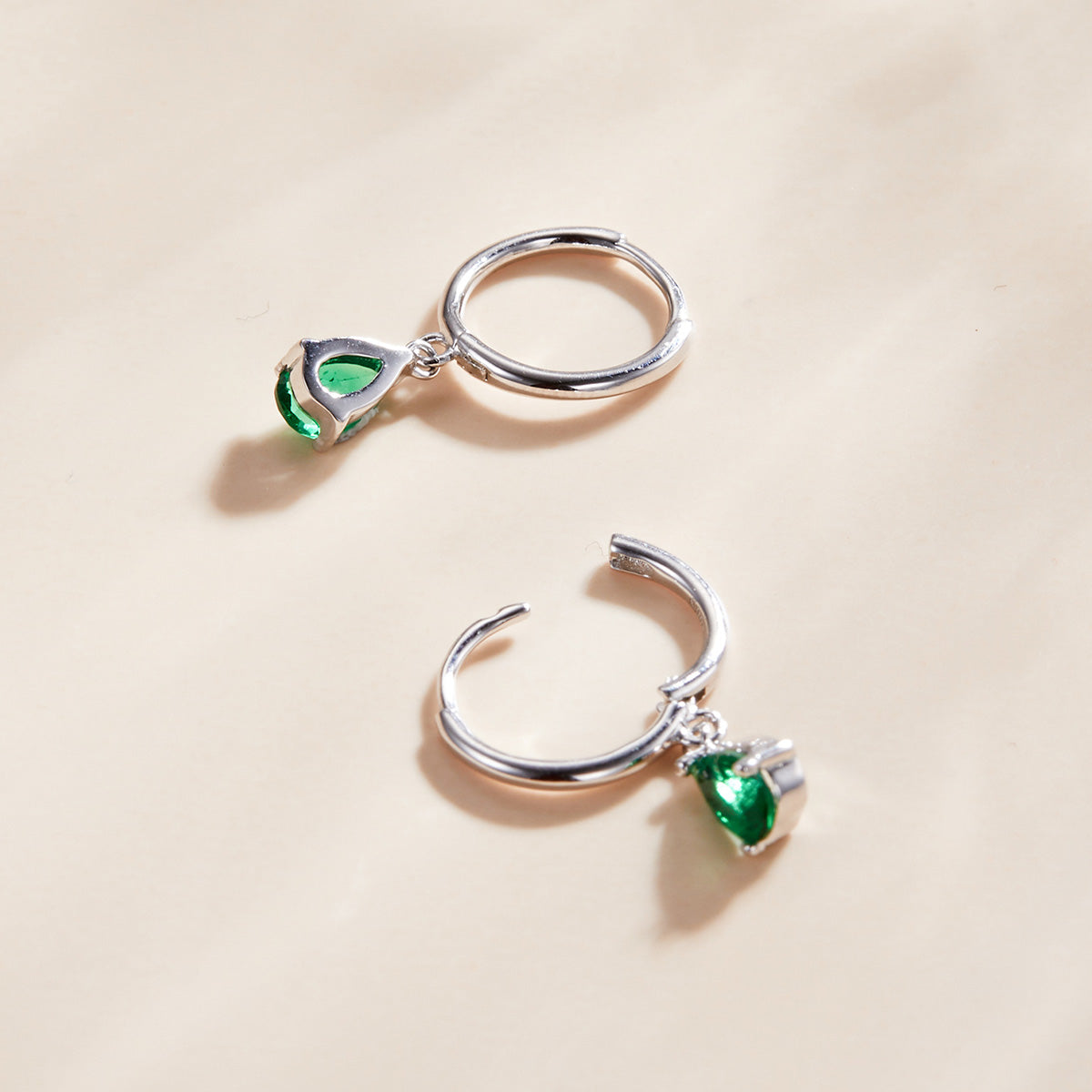 Platinum-Plated Sterling Silver CZ Pavé Earrings