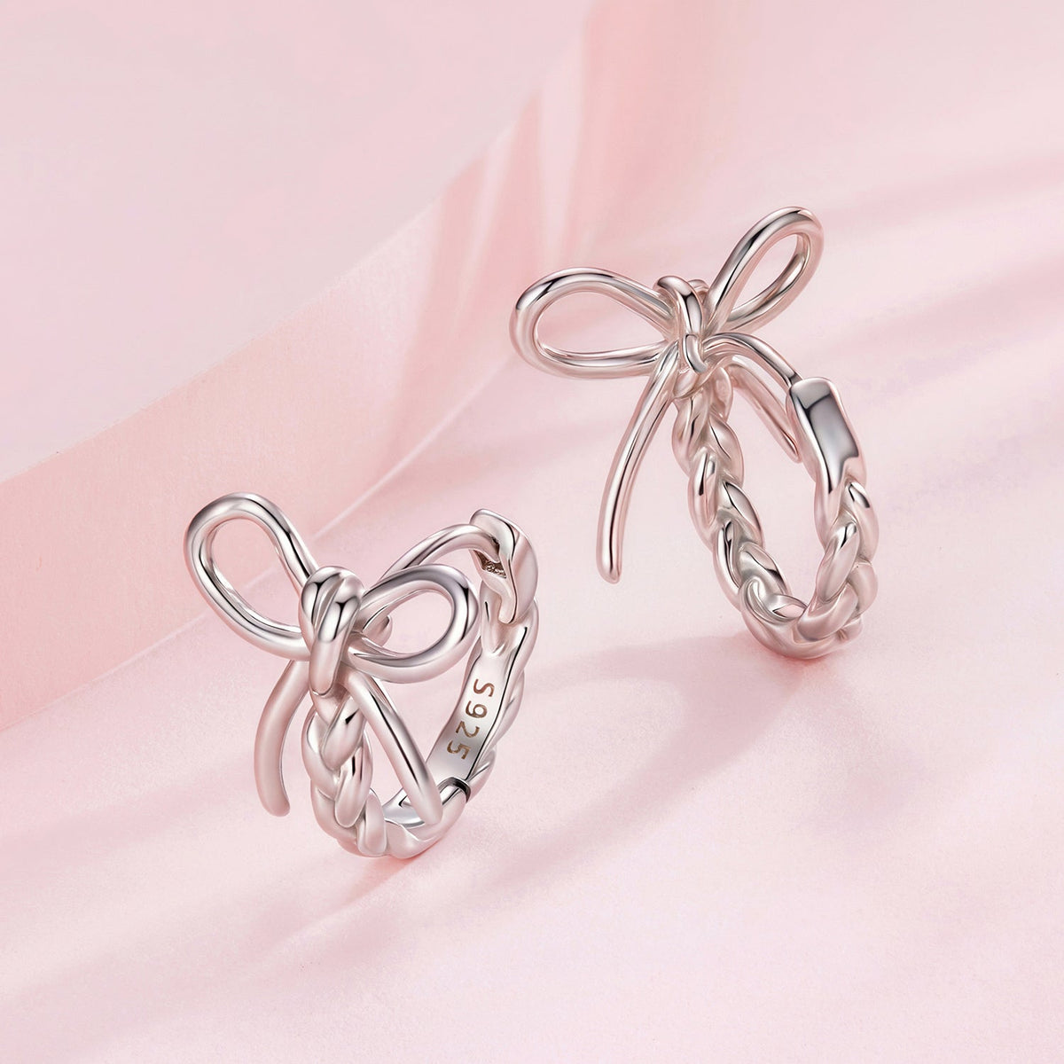 925 Sterling Silver White Gold Plated Earrings