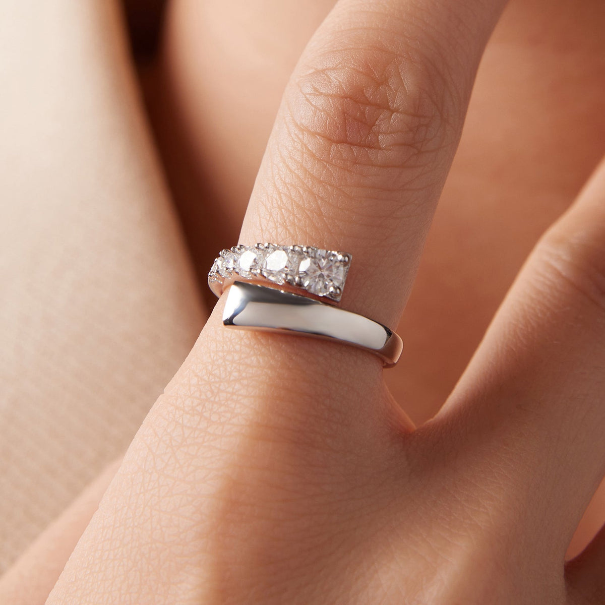 Sterling Silver Moissanite Ring