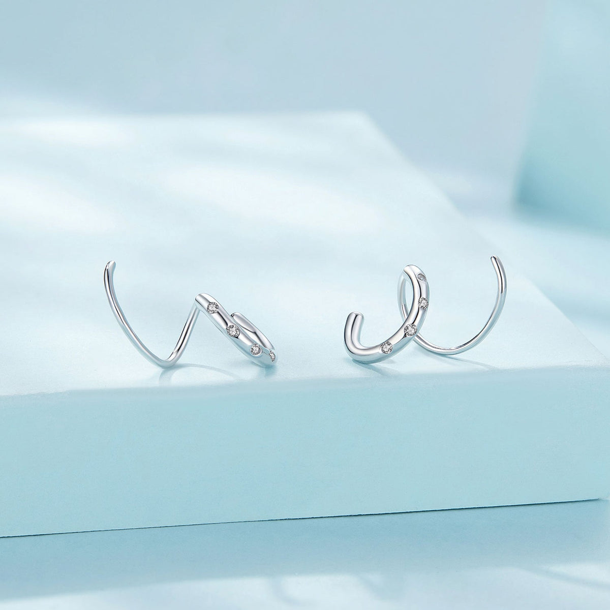 Sterling Silver Cubic Zirconia Pavé Earrings