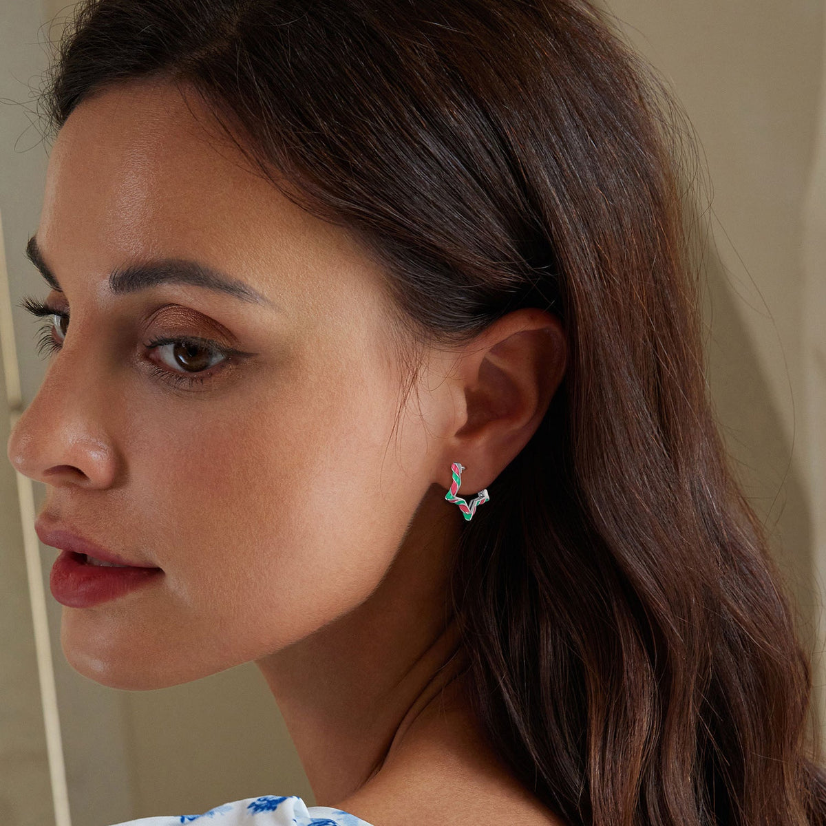Sterling Silver Enamel Earrings