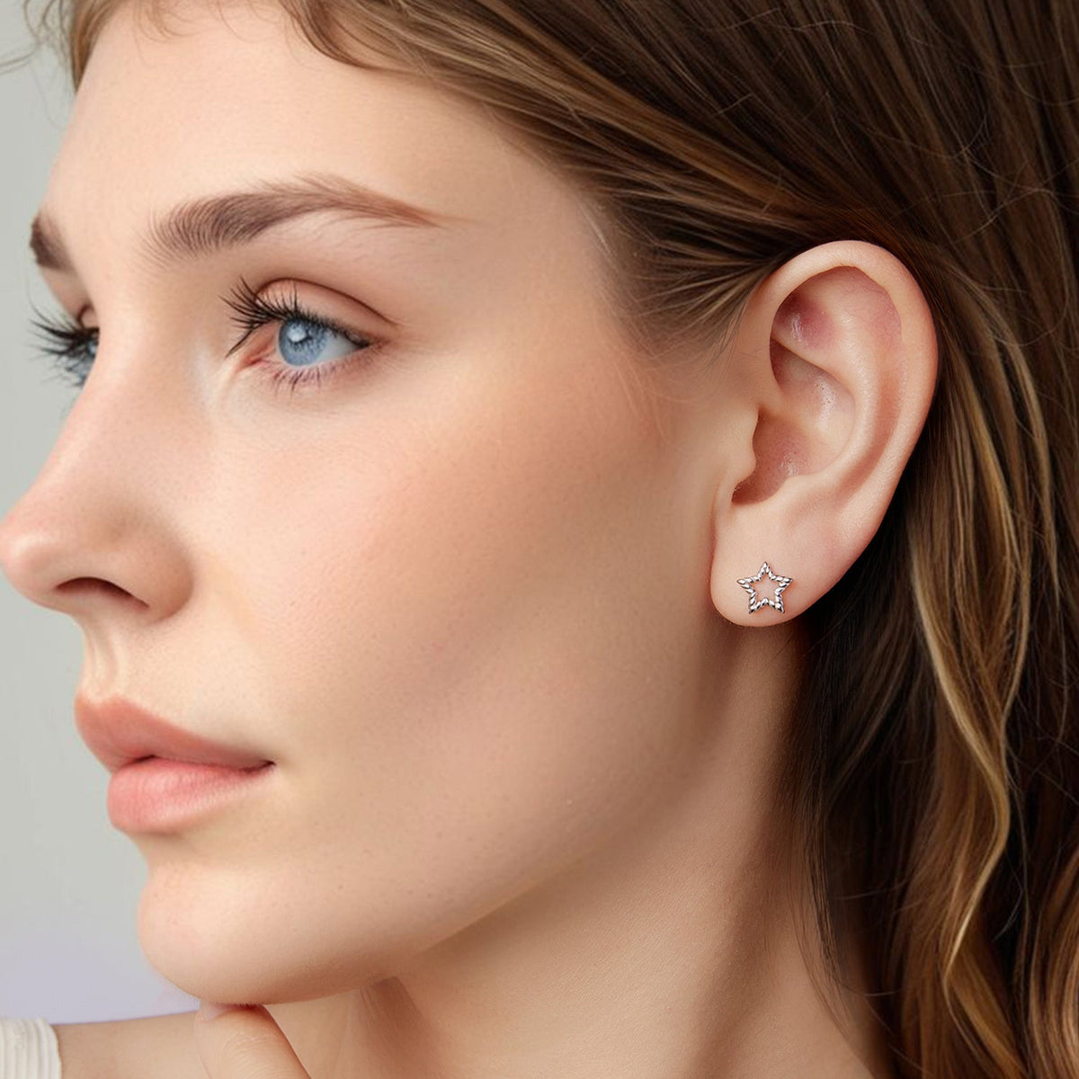 Sterling Silver White Gold Plated Earrings