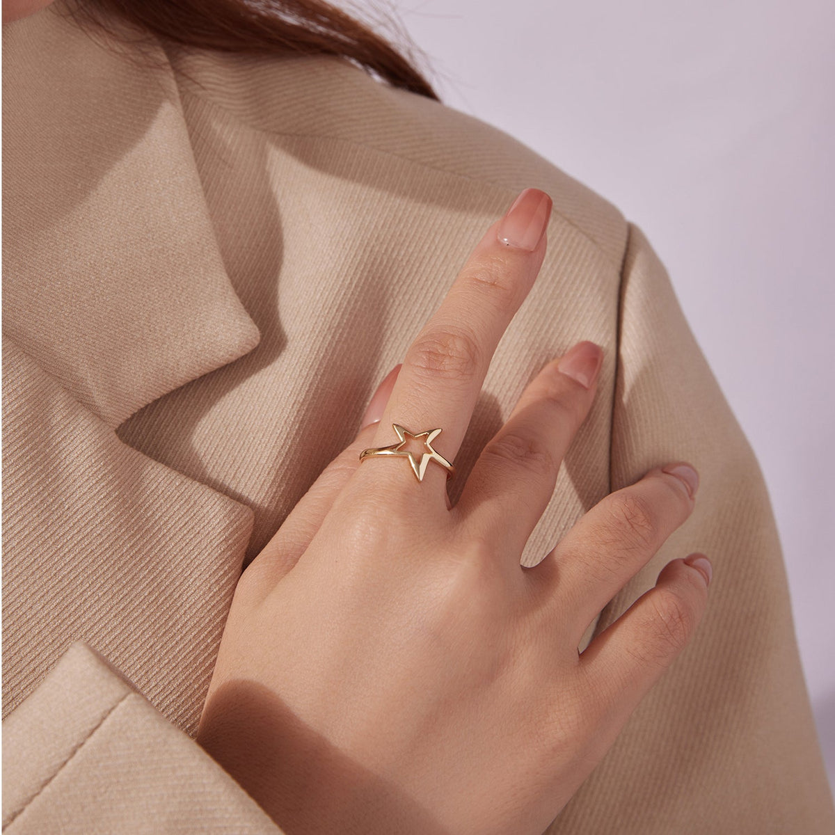 Sterling Silver Gold Plated Star Ring