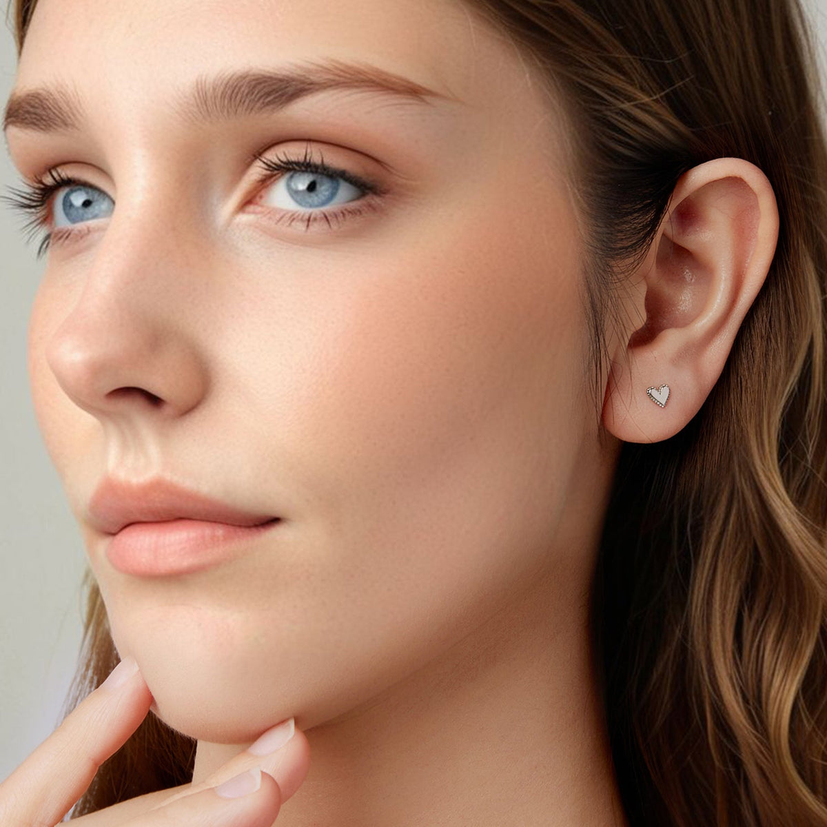 Sterling Silver White Gold Plated Earrings