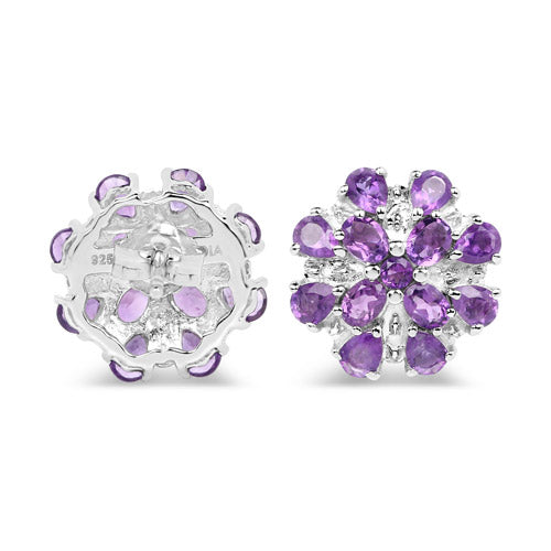 Sterling Silver Amethyst Stud Earrings