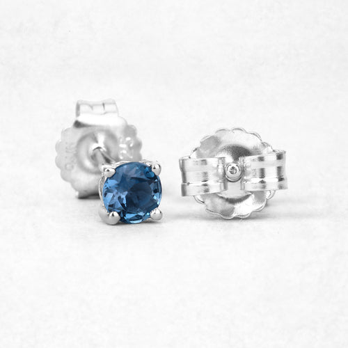 Sterling Silver London Blue Topaz Stud Earrings