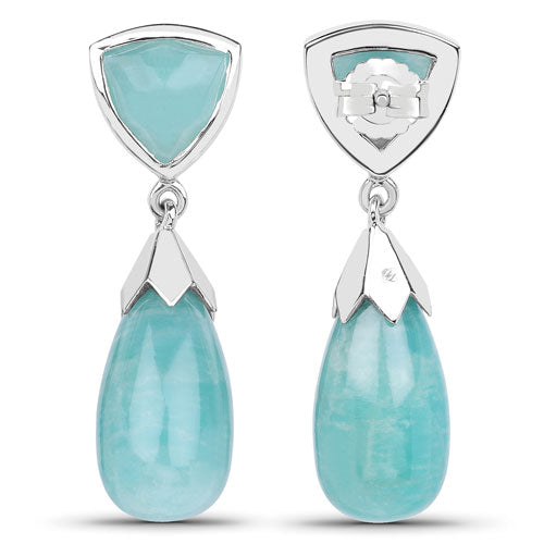 Sterling Silver Amazonite Drop Earrings