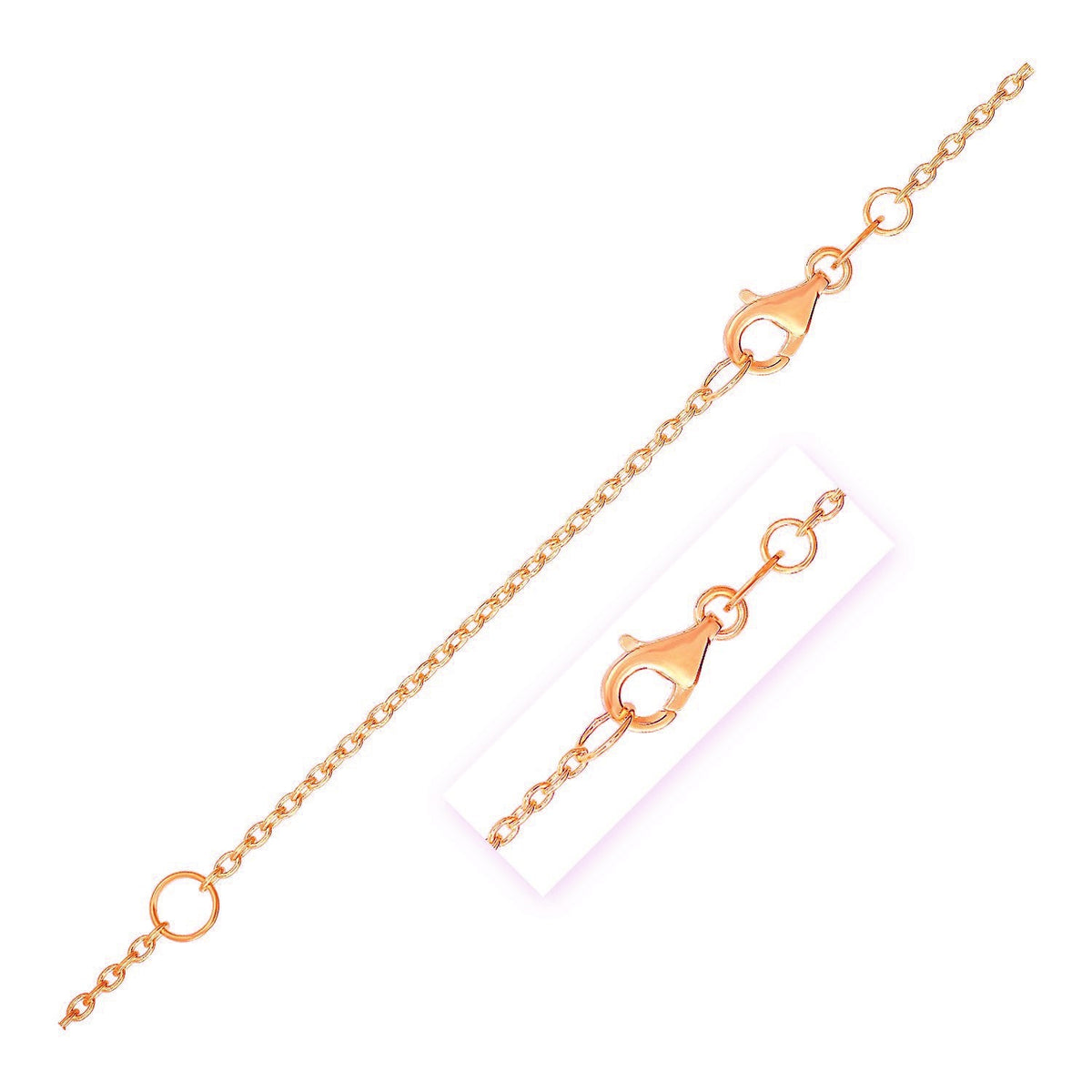 Rose Gold Extendable Cable Chain Necklace