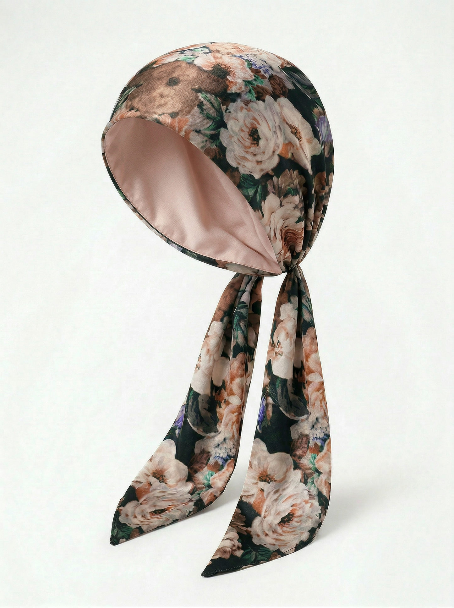 Printed Silk headscarf with ties