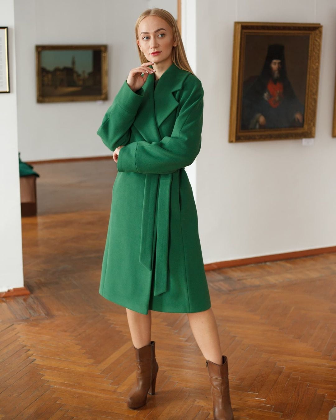 Amber Wool Cashmere Tailored Coat