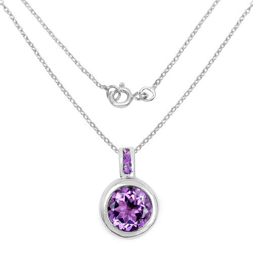 .925 Sterling Silver Amethyst Pendant