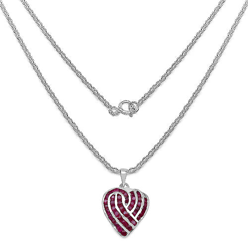 Ruby Cluster Pendant Necklace