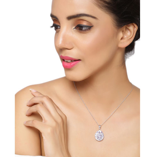 Sterling Silver Tanzanite and White Topaz Pendant