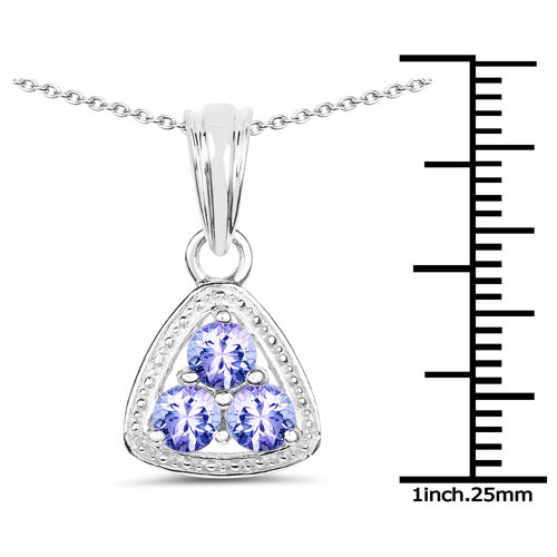 Sterling Silver Tanzanite 3-Stone Pendant