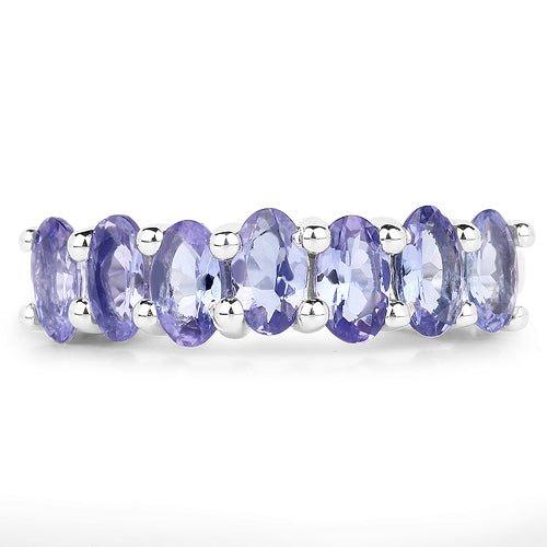 Tanzanite Sterling Silver Eternity Ring