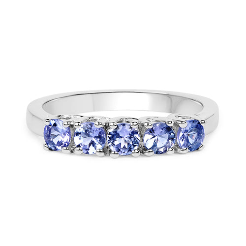 Tanzanite Five-Stone Sterling Silver Ring
