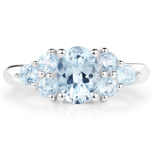 Sterling Silver Blue Topaz Cocktail Ring