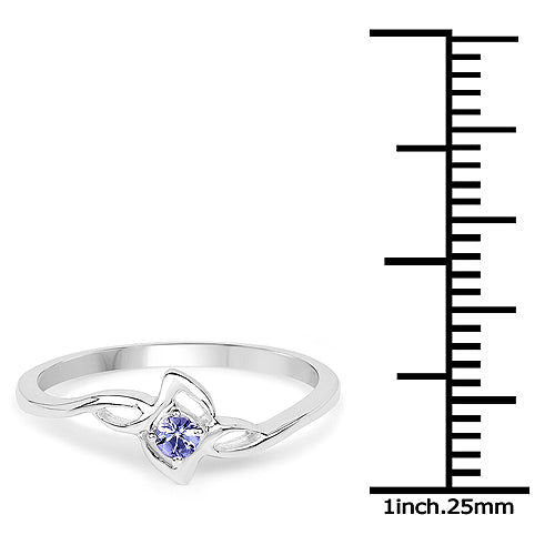 Sterling Silver Tanzanite Solitaire Ring