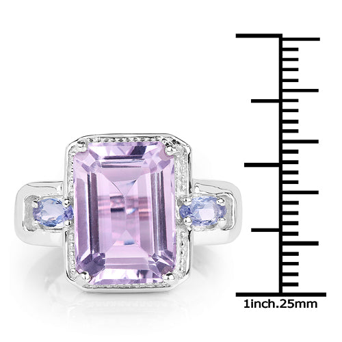 Sterling Silver Amethyst & Tanzanite Cocktail Ring