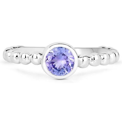 Sterling Silver Tanzanite Solitaire Ring