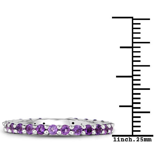 Sterling Silver Amethyst Eternity Ring
