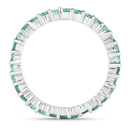 14K White Gold Zambian Emerald Ring