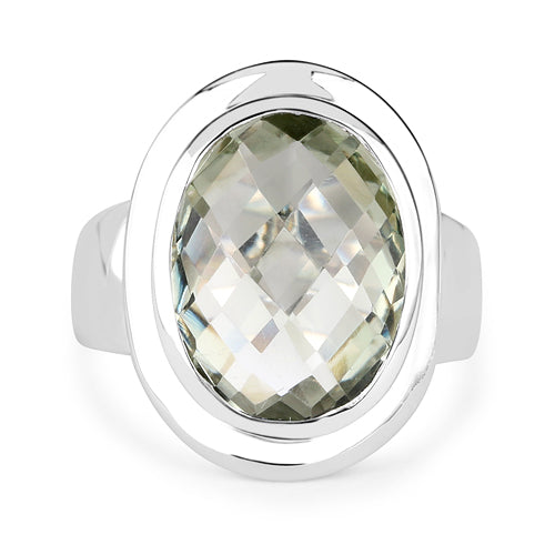 Sterling Silver Green Amethyst Ring