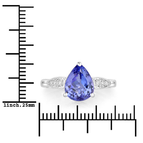 14K White Gold Tanzanite and Diamond Cocktail Ring