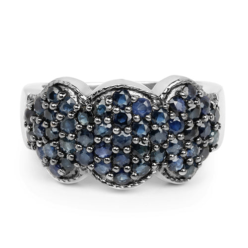 Blue Sapphire Cluster Ring