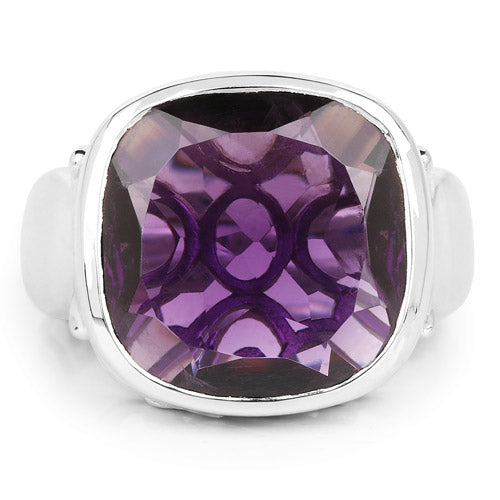 Sterling Silver Amethyst Cushion Cut Ring