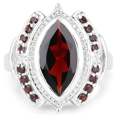 Sterling Silver Garnet Cocktail Ring